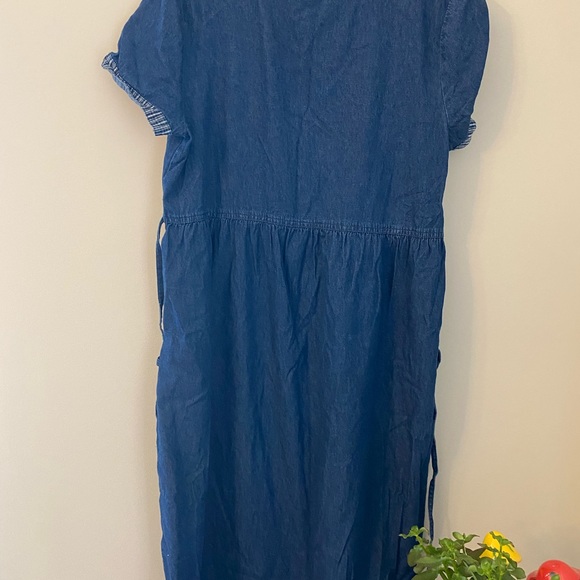 VTG embroidered denim jumper dress - Picture 6 of 6